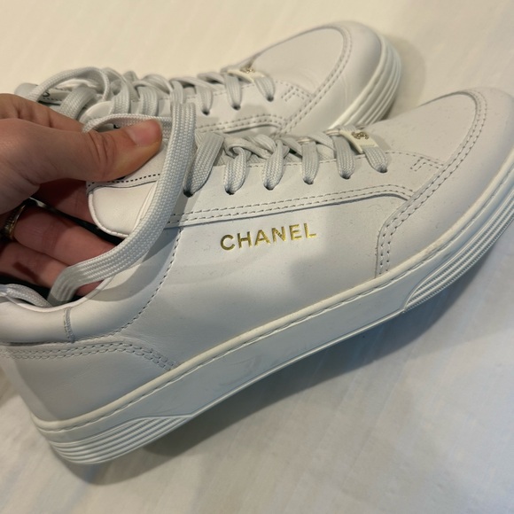 Chanel women’s White Classic Sneakers - Picture 6 of 7